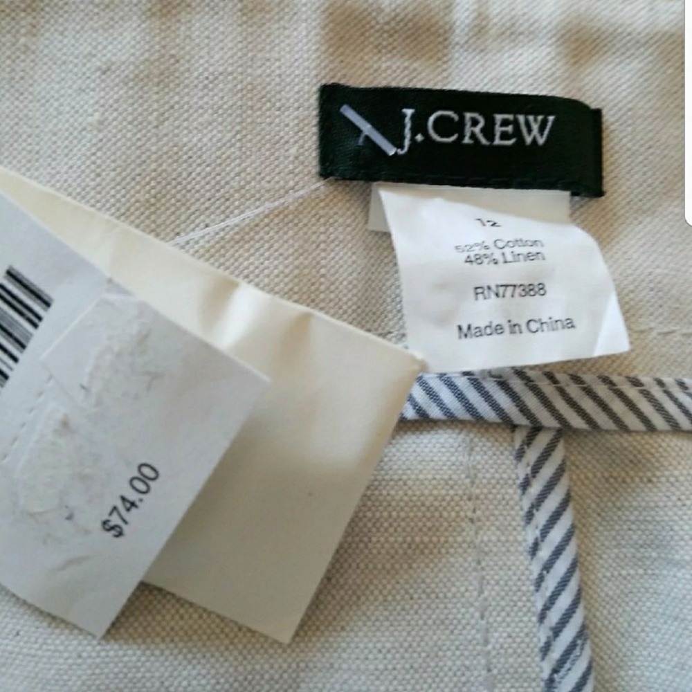 NWT! J.Crew Linen Button Skirt - Picture 4 of 4